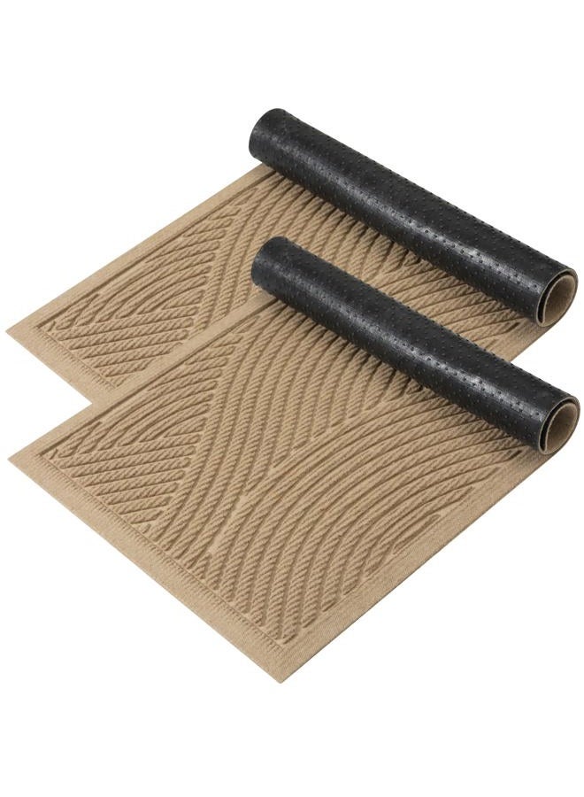 HIYARD Sturdy Front Door Mat, Absorbent Muddy Dirt Resist Welcome Door Mats Outdoor Indoor, Fade Resistant, Non-Slip Backing Entry Mat Low Profile Doormat for Entryway, 29×17, 2 Pack, Beige - Image 1