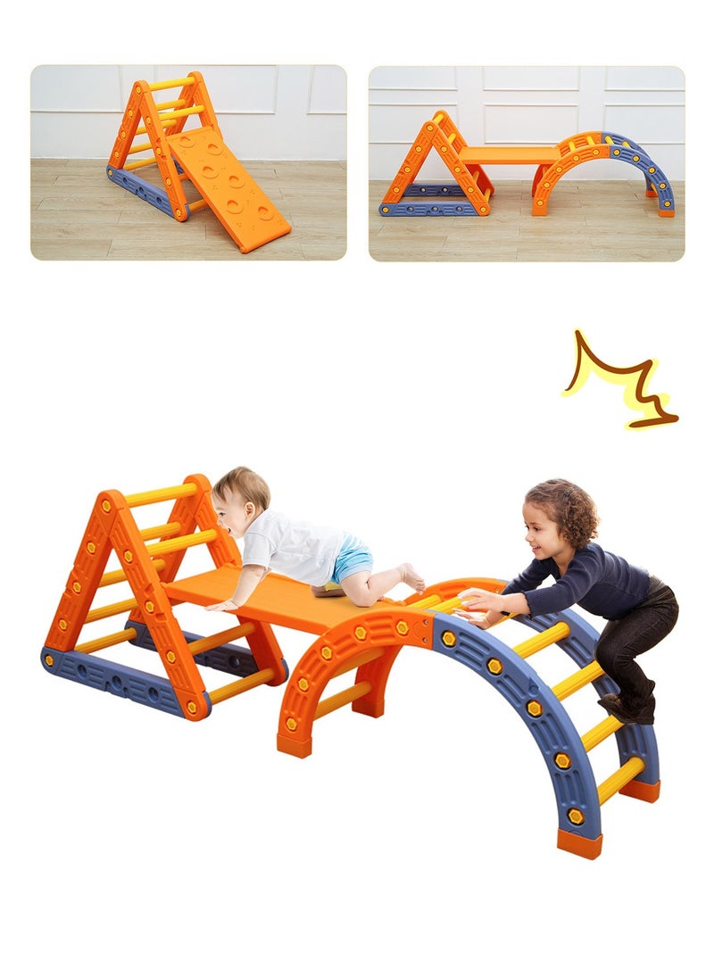 MaBaby Triangle Set 4 in1 Foldable Baby Climbing Toys Wooden Montessori Climbing Set with Arch&Ramp&Ladder Baby Climber Indoor Jungle Gyms for Toddlers Montessori Toys  - Image 1