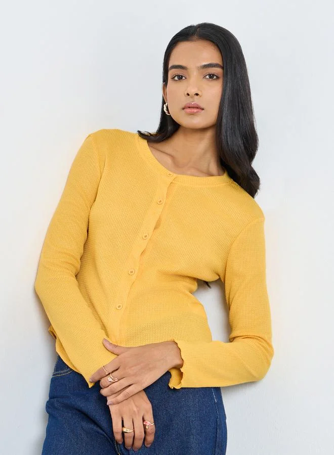 Take Two Take Two Yellow Long Sleeve Knit Top