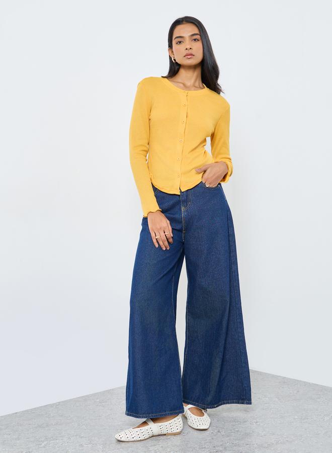 Take Two Yellow Long Sleeve Knit Top - Image 2