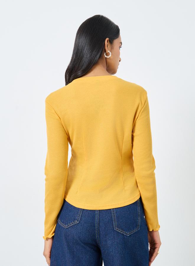 Take Two Yellow Long Sleeve Knit Top - Image 4