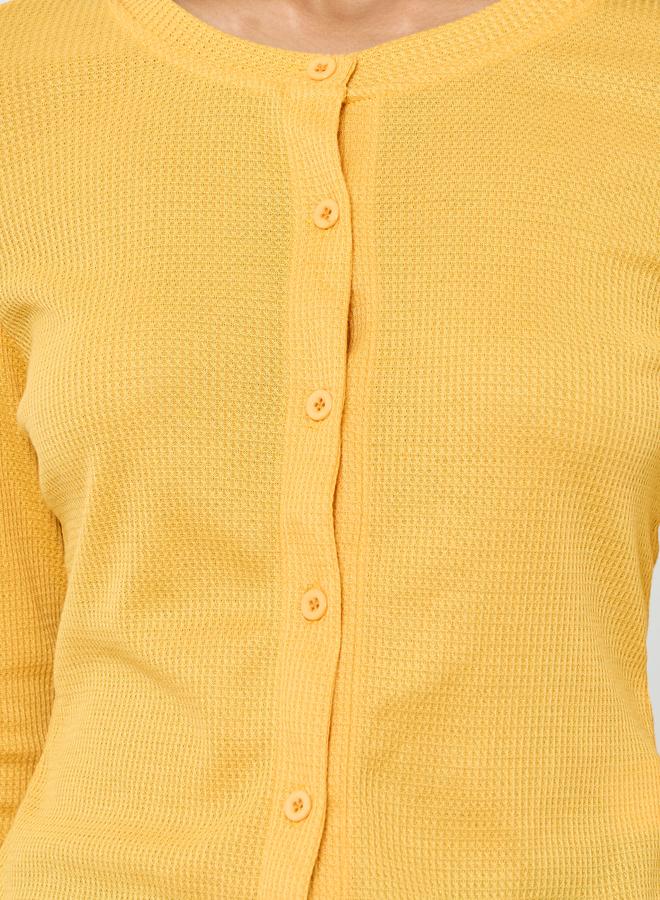 Take Two Yellow Long Sleeve Knit Top - Image 3