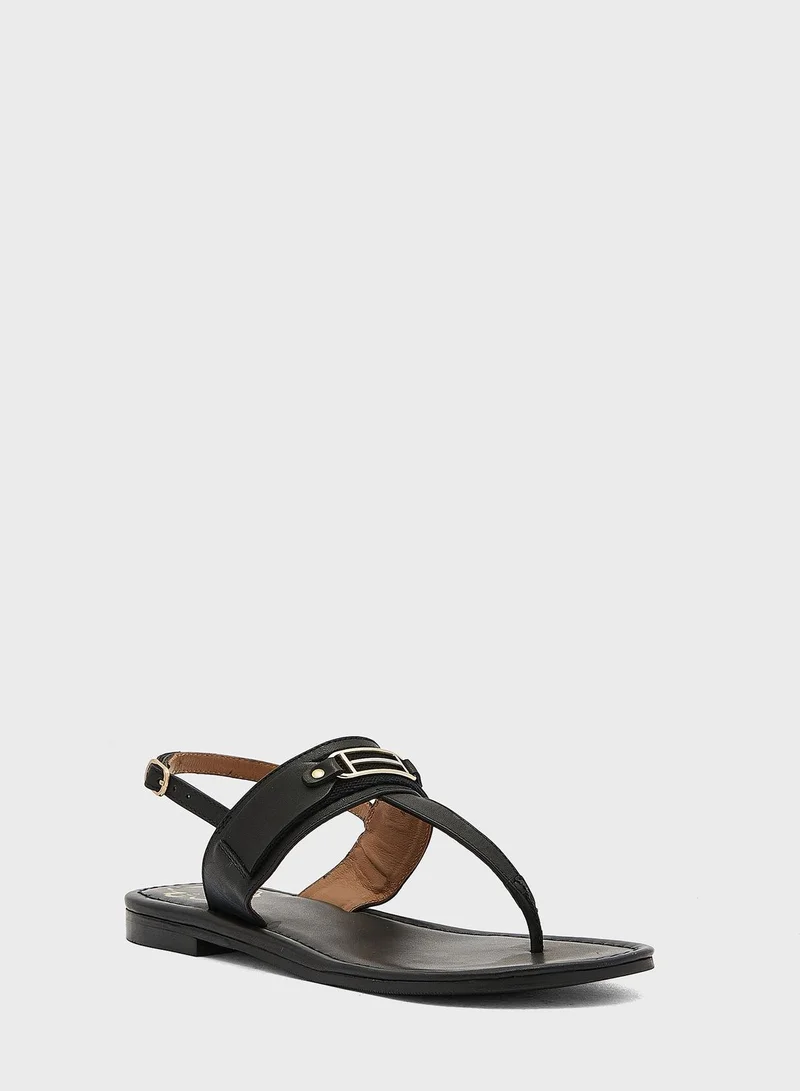 Ted Baker Leather Toe Post Flat Sandal