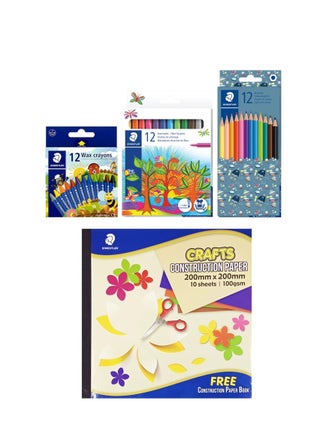 36-Piece Colouring Set With Construction Pad