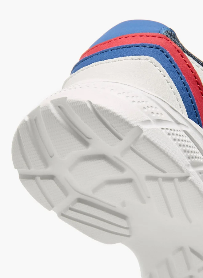 Lee Cooper Boys' Panelled Sneakers with Hook and Loop Closure