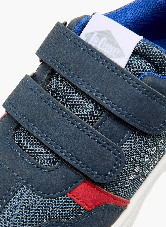 Lee Cooper Boys' Panelled Sneakers with Hook and Loop Closure