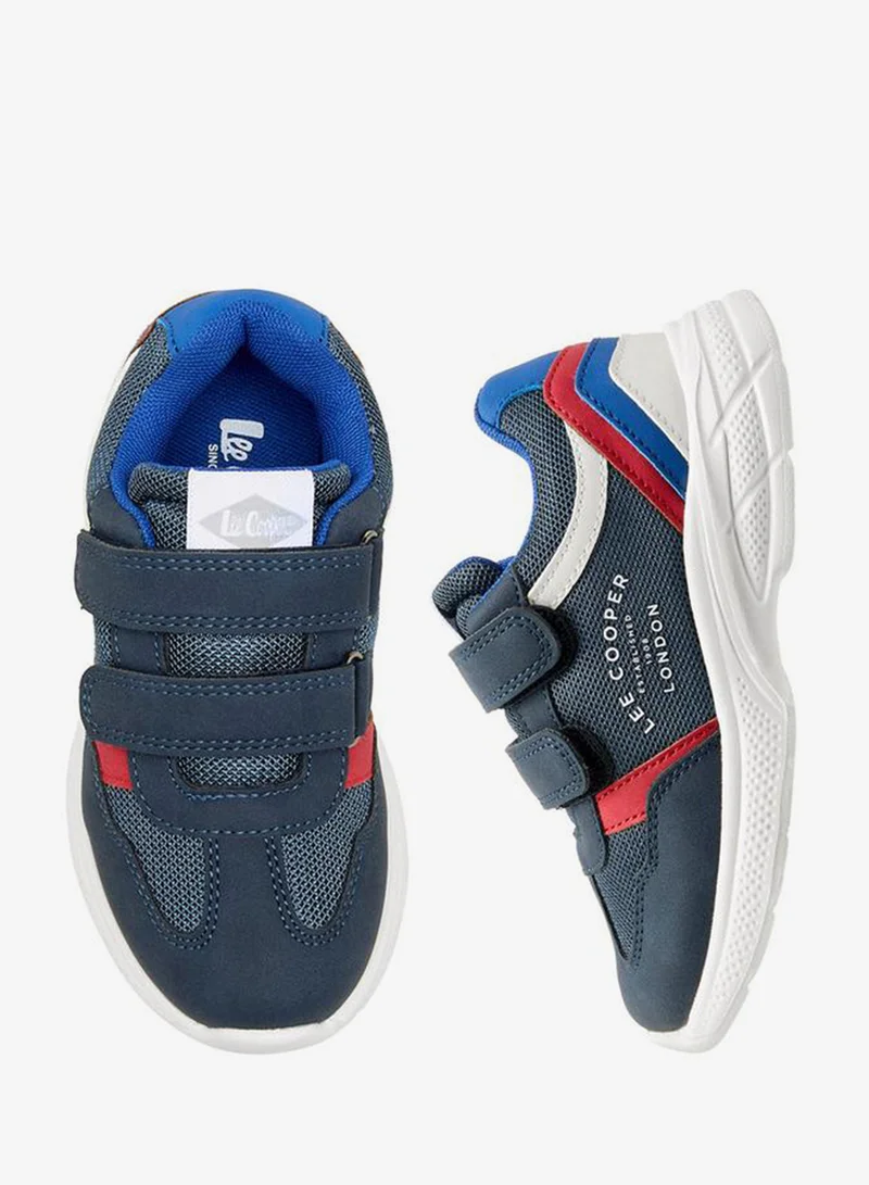 Lee Cooper Boys' Panelled Sneakers With Hook And Loop Closure