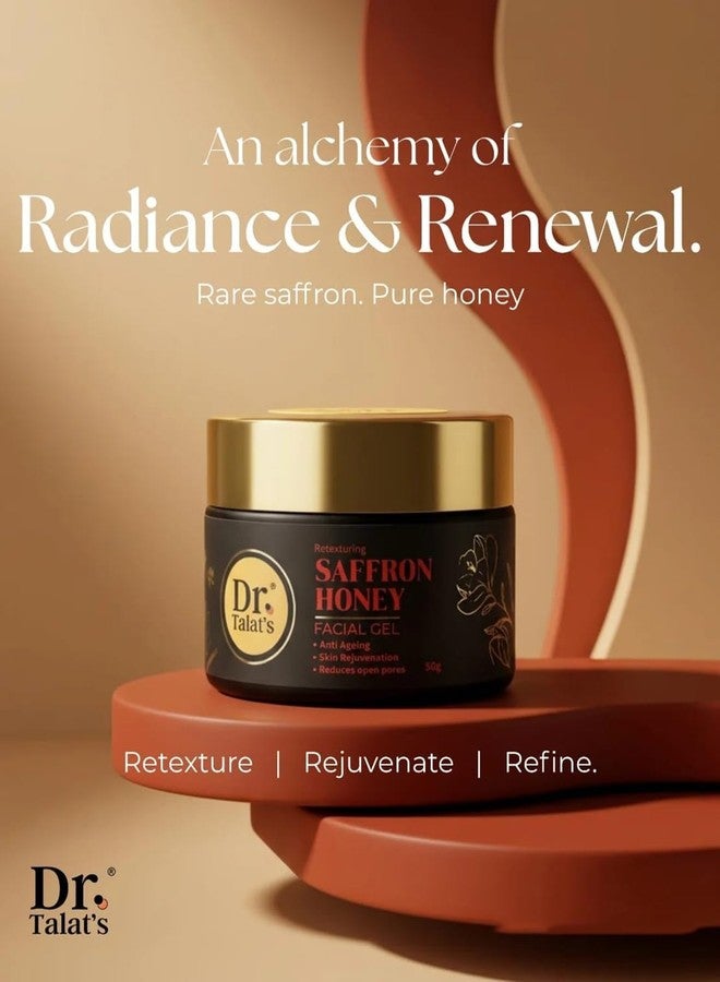 DR. TALAT'S Retexturing Saffron Honey Facial Gel - 50g | Anti Ageing | Skin Rejuvenation | Reduces Open Pores - Image 1