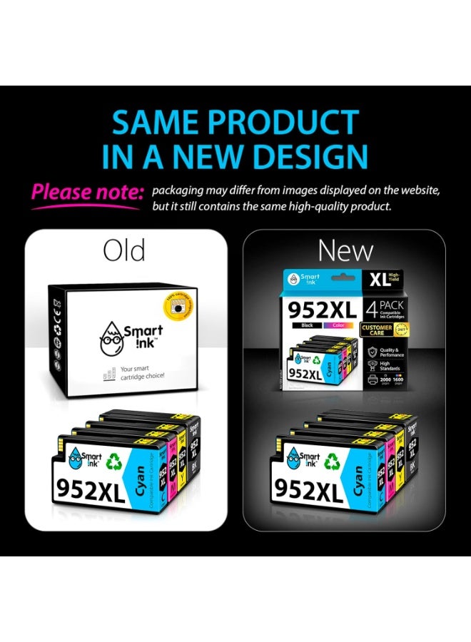Smart Ink Compatible Ink Cartridges Replacement for HP 952XL 952 XL 4 Combo Pack (Black, Cyan/Magenta/Yellow) to use with HP OfficeJet Pro 8710 7740 8720 8715 8210 8703 OfficeJet 8702 Printers - Image 3