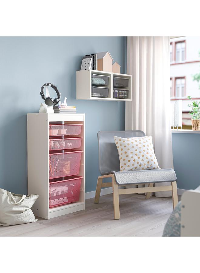 erorex Storage Combination, White/Light Red, 46X30X94 Cm - Image 2