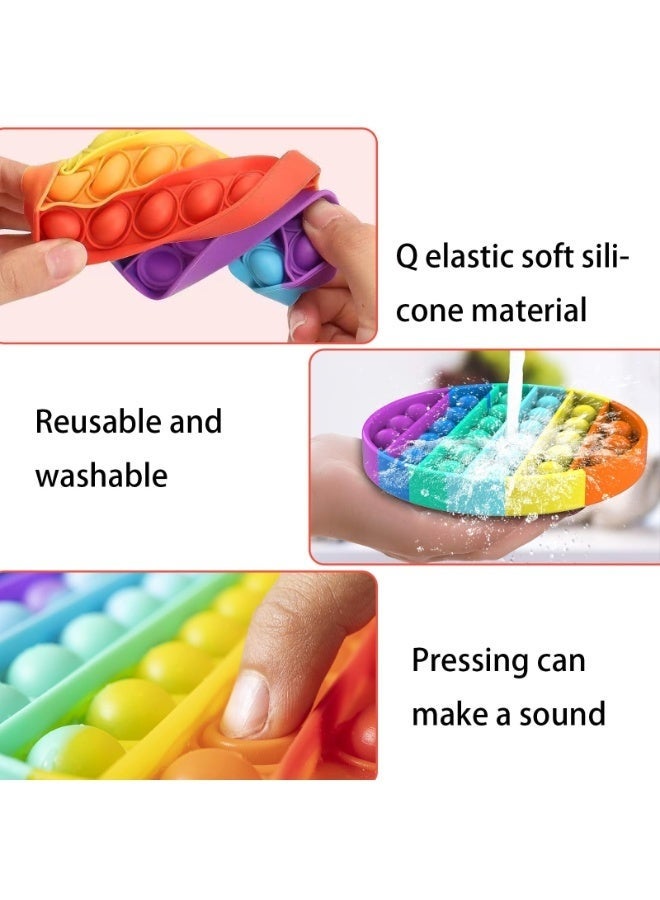 4 Pack Bubble Pop It Fidget Toy Set, Sensory Game for Kids and Adults, Suitable for Autism and Special Needs Stress Relief with 4 Shapes Heart, Circle, Octagon and Square (Random Color) - Image 4