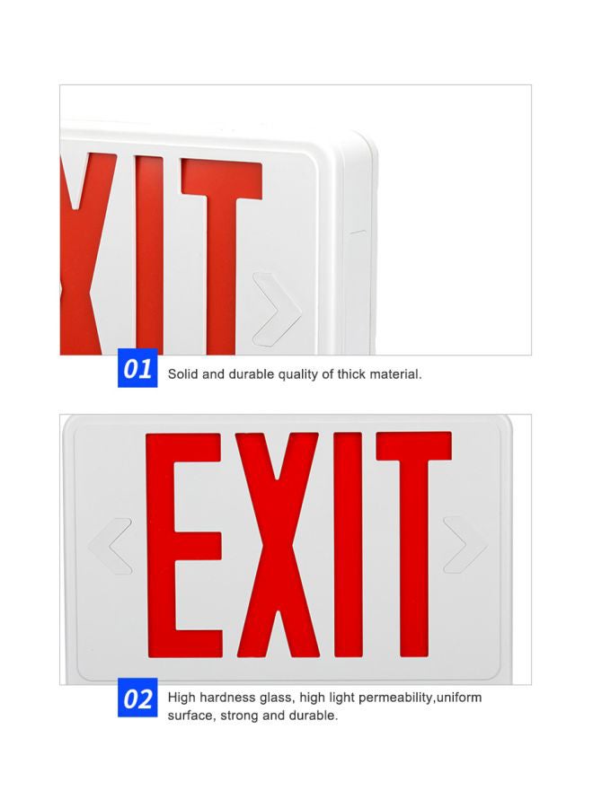 NIBEMINENT LED Emergency Exit Sign Light White/Red 11.81x7.87x2.17inch  - Image 4