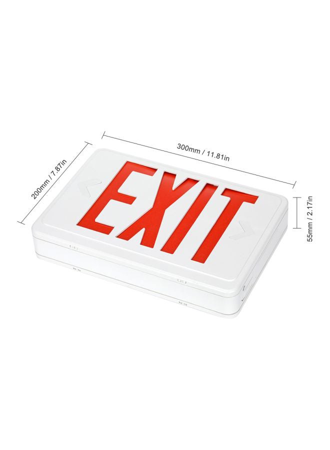 NIBEMINENT LED Emergency Exit Sign Light White/Red 11.81x7.87x2.17inch  - Image 2