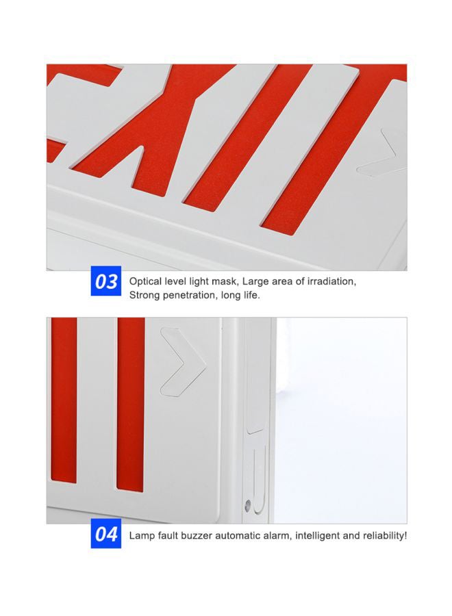 NIBEMINENT LED Emergency Exit Sign Light White/Red 11.81x7.87x2.17inch  - Image 3