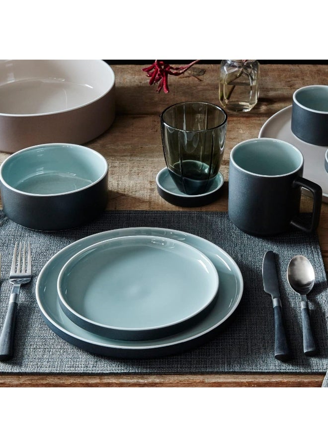 Noritake ColorTrio Graphite 16Piece Stax Dinnerware Set Service for 4 - Image 2