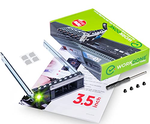 WORKDONE 3.5 inch Hard Drive Caddy - Compatible for Dell PowerEdge Servers - 14th Gen R440 R540 R640 R740 R740xd2 R6415 R7425 More - Bright LED Hot Swap SAS SATA Bracket Tray - with Setup Manual - Image 1