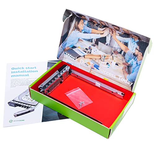 WORKDONE 3.5 inch Hard Drive Caddy - Compatible for Dell PowerEdge Servers - 14th Gen R440 R540 R640 R740 R740xd2 R6415 R7425 More - Bright LED Hot Swap SAS SATA Bracket Tray - with Setup Manual - Image 5
