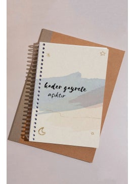 KutuTR Destiny is in Love with Effort Pattern Wooden Mdf Cover 100 Pages Square 15 x 21 cm Vip Notebook 80 gr/M2 K524  - Image 4