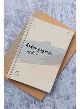 KutuTR Destiny is in Love with Effort Pattern Wooden Mdf Cover 100 Pages Square 15 x 21 cm Vip Notebook 80 gr/M2 K524  - Image 5