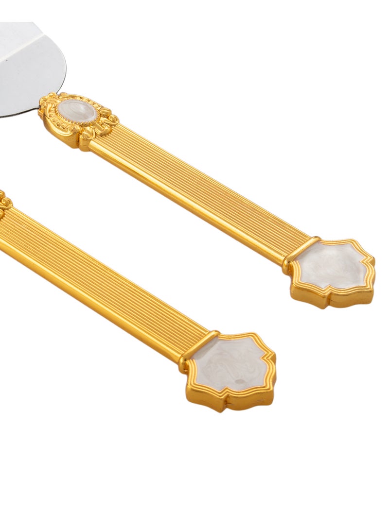 Dania A Set For Cutting Cakes And Sweets Consisting of A Shovel And A Silver Knife With A Golden Handle  - Image 2