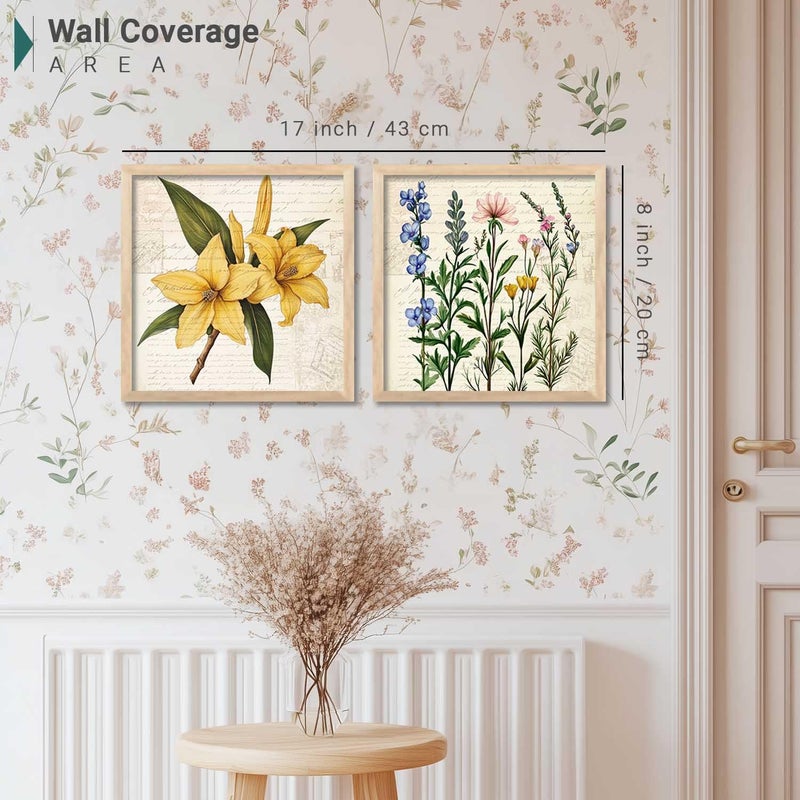 Kotart Botanical Wall Art Painting Modern Wall Frames For Home Dcor Office Living Room Poster With Frame Wall Decoration Painting Premium Art Framed Wall Painting With Frame For Home Dcor Set of 2 8X8 inch Framed - Image 3