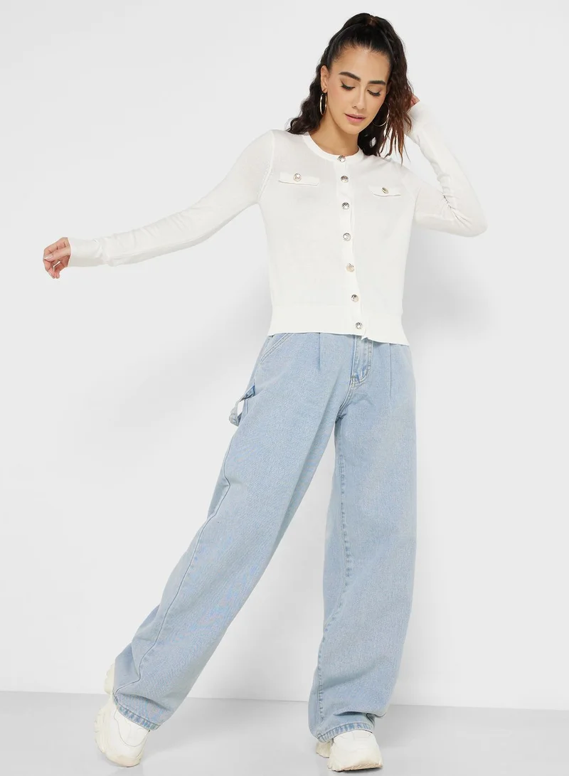 BRAVE SOUL Knitted Cardigan With Pocket Detail