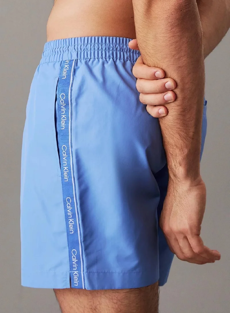 CALVIN KLEIN Medium Drawstring Swim Shorts - Logo Tape