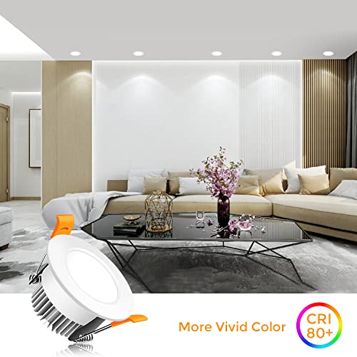 LEDLightsWorld 2 Inch LED Recessed Lighting Dimmable Downlight, 3W(35W Halogen Equivalent), 6500K Daylight White, CRI80, Ceiling Light with LED Driver for Living Room Hallway Stairwell Museum Showroom, 8 Pack - Image 4