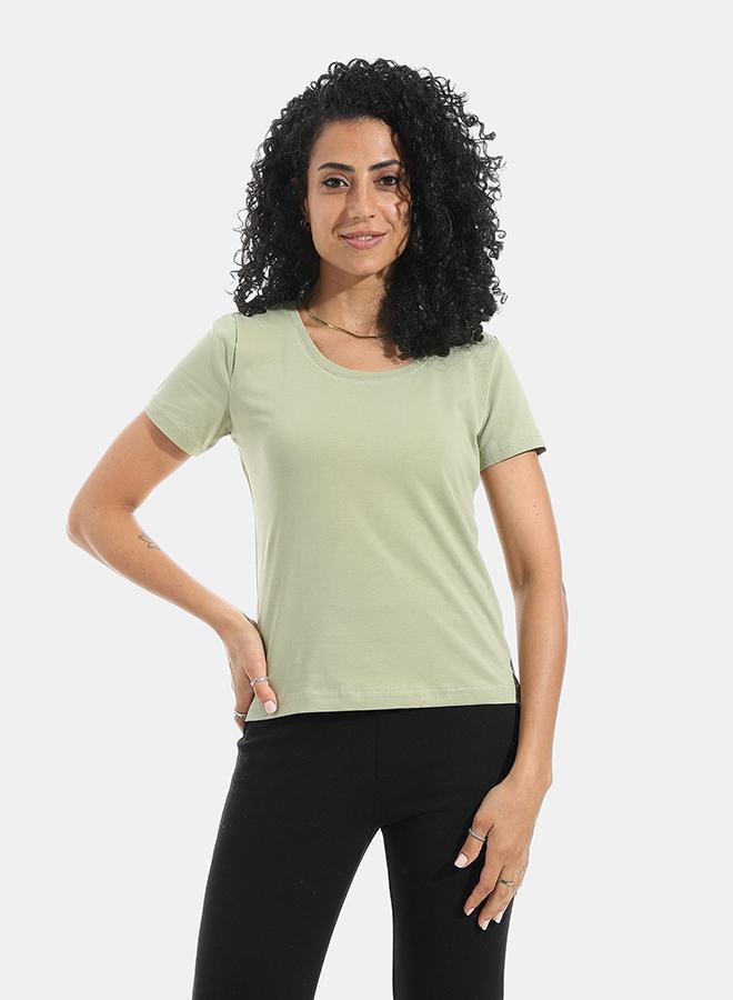 Xtcy Single Lycra Half Sleeve Wide Neck Bodysuit women Lightolive 2xl b32-Lightolive-2xl - Image 1