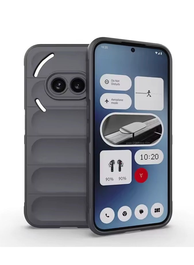 Generic Premium Protection Back Silicone Case Compatible with Nothing Phone 2A Magic Shield Shockproof Case with Camera Protection (Dark Grey) 