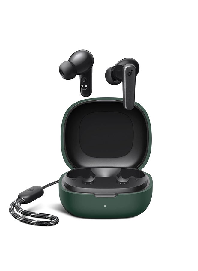 O Ozone Silicone Case For Anker Soundcore P20i Case with Keychain,Soft Silicone Full-Body Shockproof Protective Skin Headphone Cover for Men Women- Dark green  - Image 1