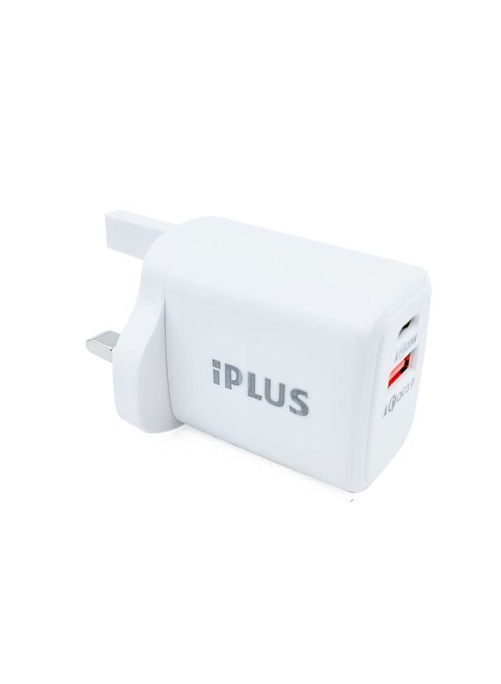 iPLUS iP-CH650 High Speed Mobile Charger 20W 3.0Amp Type-C Quick Charger UK Plug PD Charger Adapter Charger - Image 4
