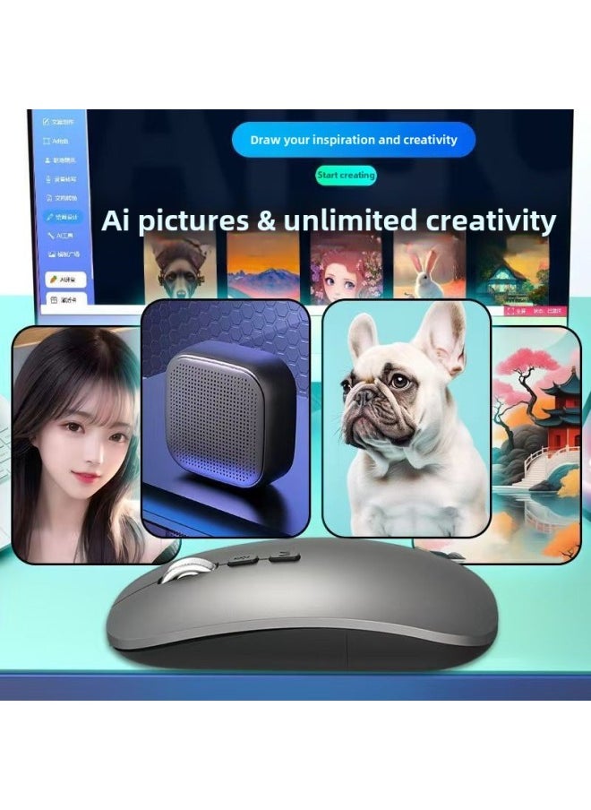 Generic - DeepSeek Ai Artificial Intelligence Mouse Voice Control Typing Writing Translation Painting PPT Wireless Charging-Color:Wired Office Ai Voice Translation Mouse - Image 1