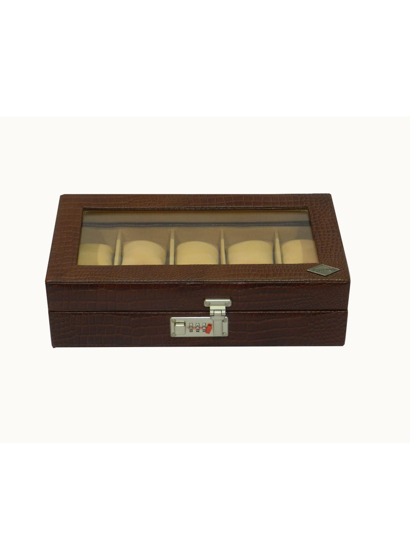 LAVERI LEATHER Laveri Watch Box for Men Women (10 Slots), Premium  Leather Watch Case  Organizer with Crystal Glass Top, Removable Pillow - Image 2