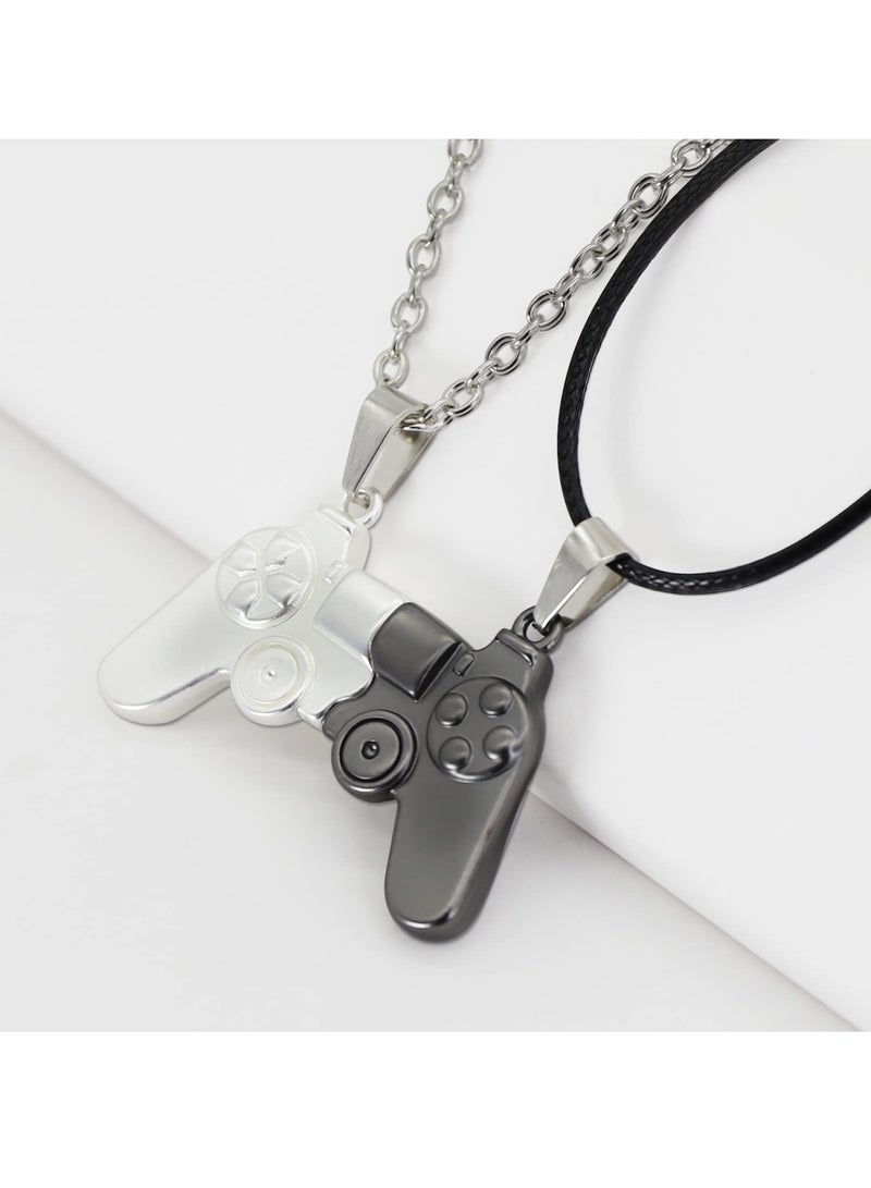 KASTWAVE 2 Pcs Friendship Necklaces, for Best Friends, Split Magnetic Game Controller Pendant Necklaces, for Couples Matching Best Friends Forever Necklaces Set - Image 2