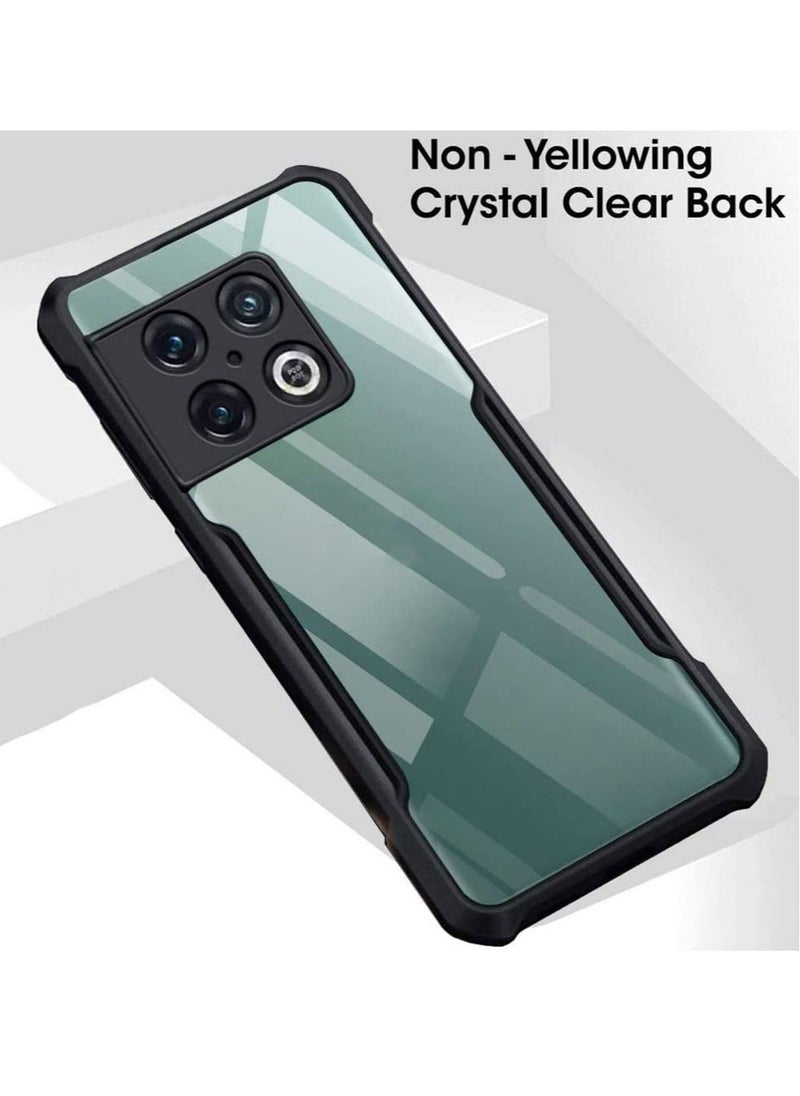 TEAM LUXURY - غطاء حالة هاتف محمول OnePlus 10 Pro 5G الأسود، غطاء رقيق جداً وخفيف الوزن من TPU ناعم + غطاء خلفي شفاف أكريليك - Image 1