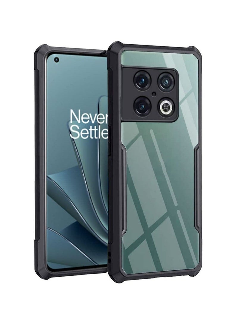 TEAM LUXURY - غطاء حالة هاتف محمول OnePlus 10 Pro 5G الأسود، غطاء رقيق جداً وخفيف الوزن من TPU ناعم + غطاء خلفي شفاف أكريليك - Image 1