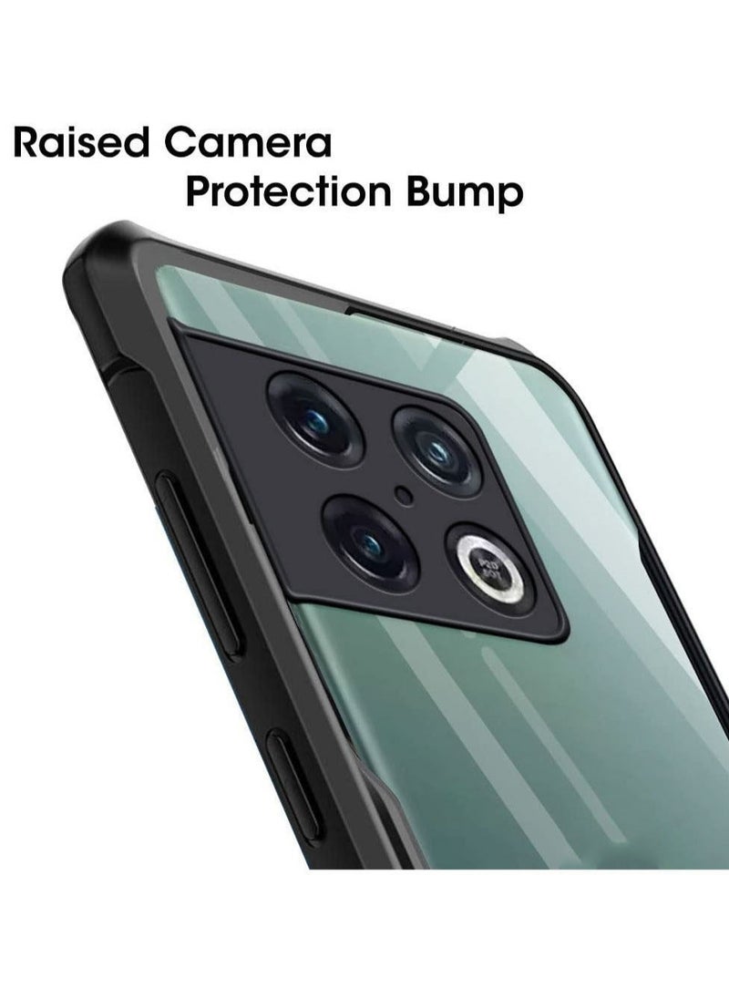 TEAM LUXURY - غطاء حالة هاتف محمول OnePlus 10 Pro 5G الأسود، غطاء رقيق جداً وخفيف الوزن من TPU ناعم + غطاء خلفي شفاف أكريليك - Image 1