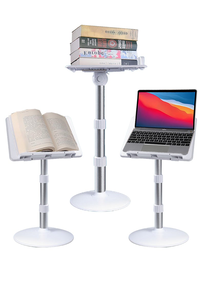 Jourvent - Floor-Standing Book Stand, Standing Laptop Projector Recipe Tablet Stand for Display, Height & Flat Plate Adjustable for Podium Stand - Image 1