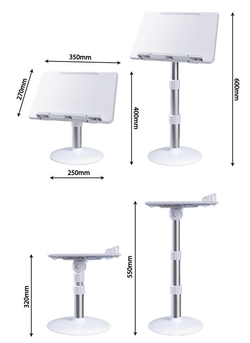Jourvent - Floor-Standing Book Stand, Standing Laptop Projector Recipe Tablet Stand for Display, Height & Flat Plate Adjustable for Podium Stand - Image 1