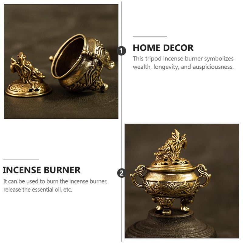 Brass Tripod Incense Burner Holder For Cone Coil Home Decor Aromatherapy - Image 4