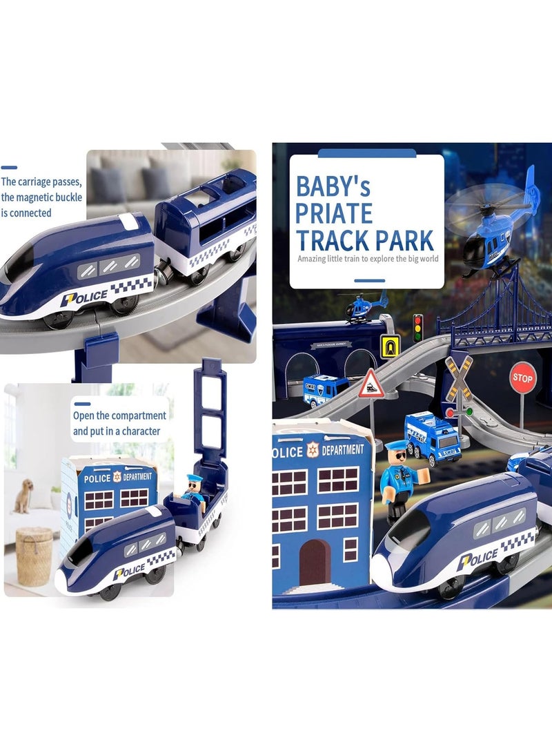 general Electric Train Boy Playset, 66 Piece Battery Powered Train Set with Track Magnetic Connection, DIY Rail Car Kids Toy Puzzle Assembly Blocks Track Magnetic Train Theme Set - Image 3