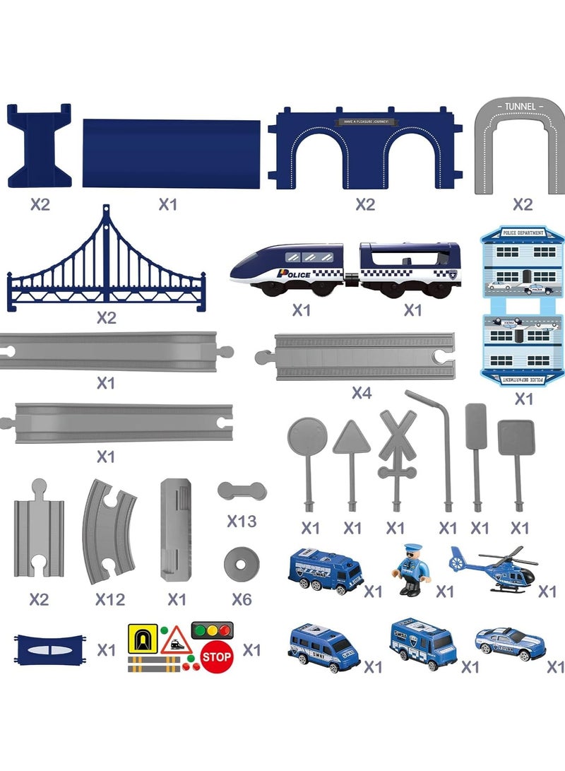 general Electric Train Boy Playset, 66 Piece Battery Powered Train Set with Track Magnetic Connection, DIY Rail Car Kids Toy Puzzle Assembly Blocks Track Magnetic Train Theme Set - Image 5