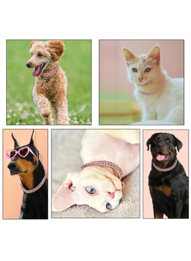 سلسلة كوبية مرصعة بالألماس للقطط والجراء، طوق كريستالي للحيوانات الأليفة، إكسسوار أنيق للحيوانات الأليفة، سلسلة معدنية زخرفية (10 بوصات) - Image 5