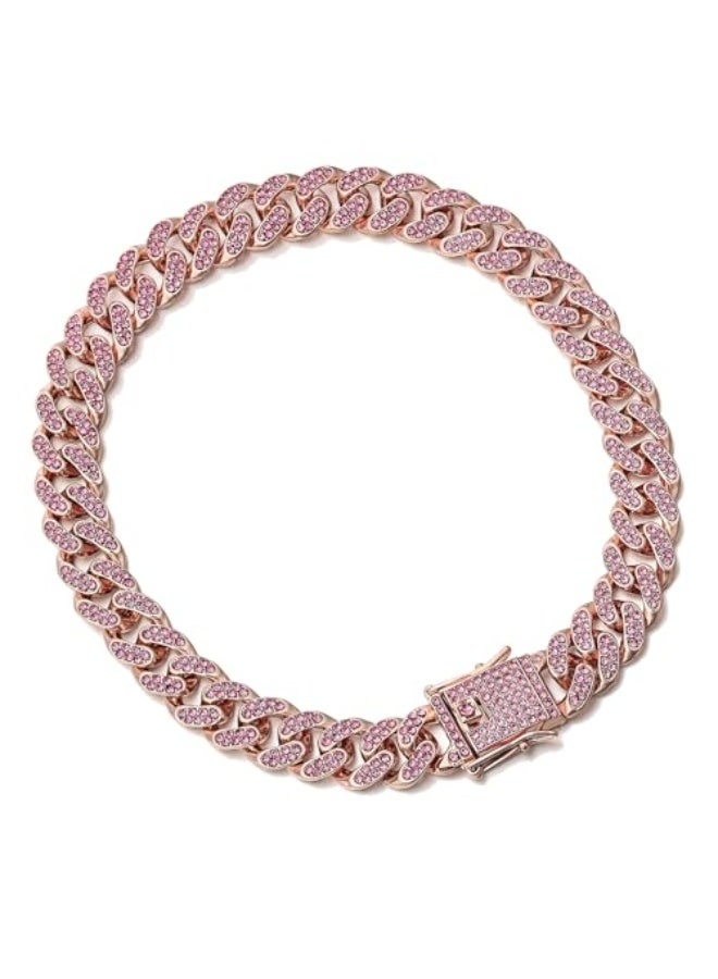 سلسلة كوبية مرصعة بالألماس للقطط والجراء، طوق كريستالي للحيوانات الأليفة، إكسسوار أنيق للحيوانات الأليفة، سلسلة معدنية زخرفية (10 بوصات) - Image 1