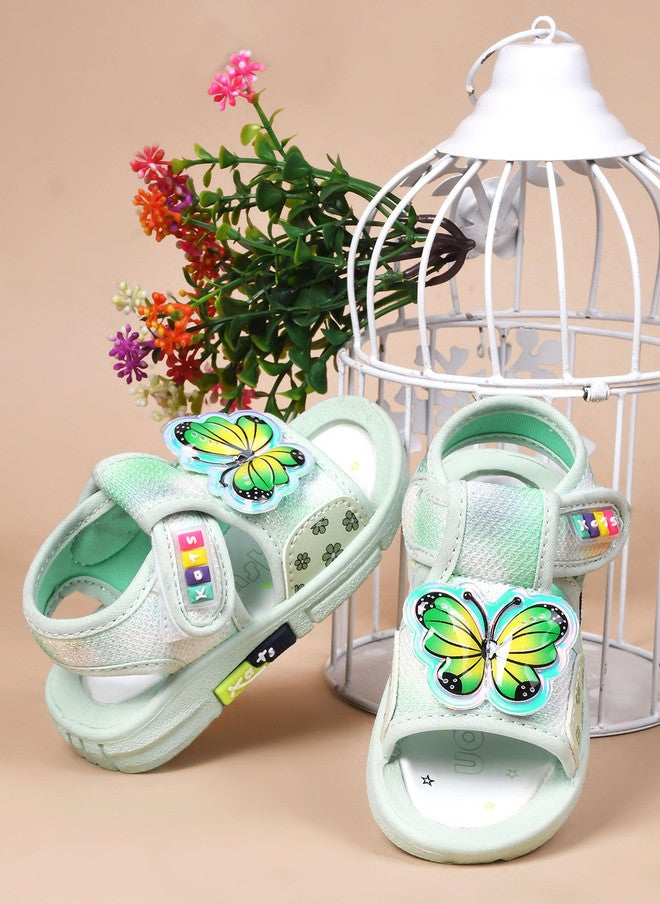 KATS Kids Green Comfort Sandals with Butterfly Design - Image 1