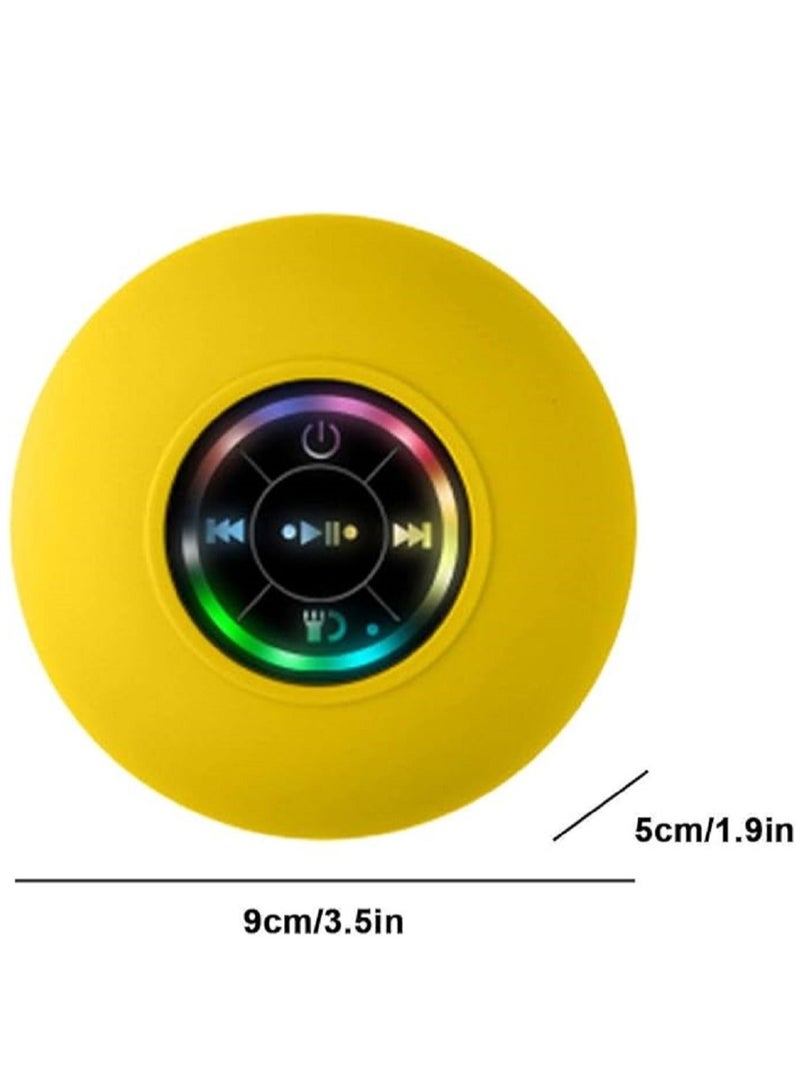 دش مكبر صوت لاسلكي ، مكبر صوت ستيريو لاسلكي دش مع كوب شفط ، مكبر صوت بلوتوث لاسلكي 5.0 ، محمول مقاوم للماء للحمام وركوب الدراجات والمشي لمسافات طويلة والمزيد - Image 4