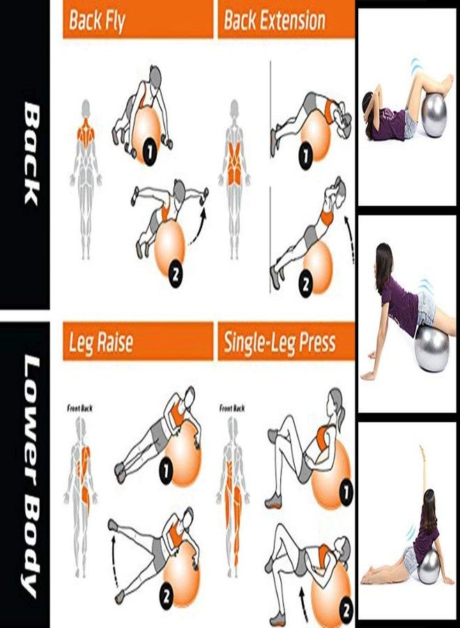 Relieftoᵀᴹ Yoga Fitness Ball 65 cm Utility Yoga Balls Anti Burst Yoga Ball Fitness Gym Exercise Yoga Ball - Image 4