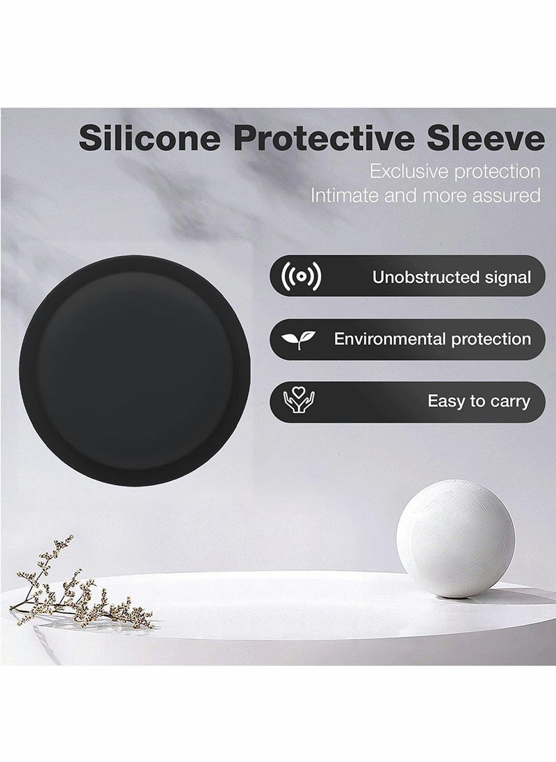 Generic - AirTag Case, AirTag Holder, AirTag Accessories, Silicone Pasteable, Waterproof-Anti-Scratch Sticker AirTag Case, Air Tag Holder for Kids, for Apple Airtag, 2 Packs (Black) - Image 1