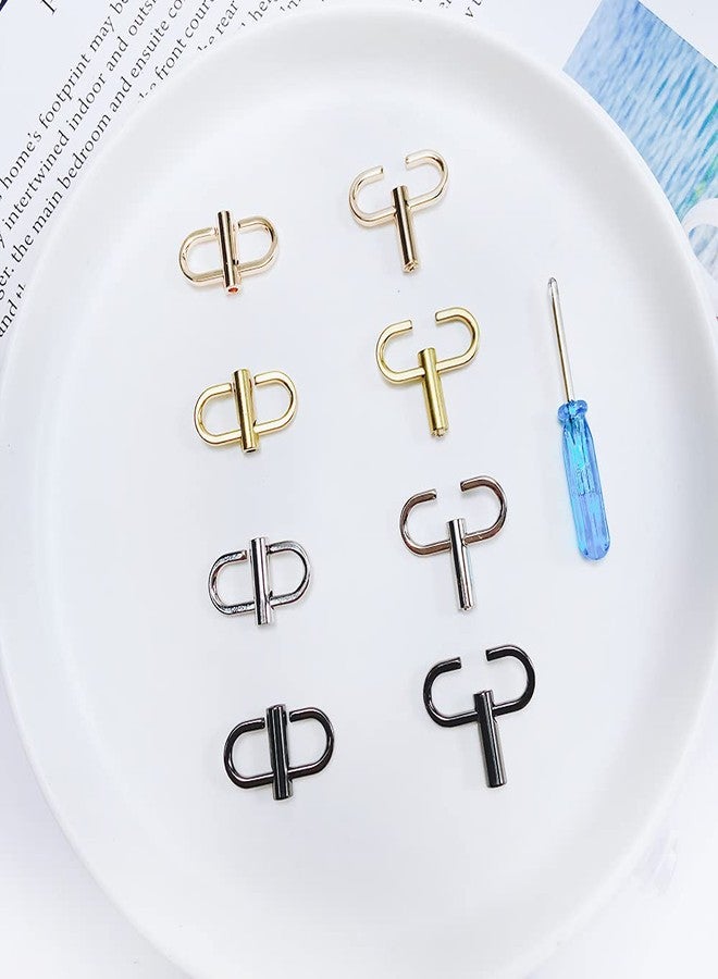 willikiva مجموعة ويليكيفا من 5 قطع من المشابك المعدنية القابلة للتعديل لسلسلة حزام الحقيبة، حلقات سلسلة صغيرة، ملحقات طول سلسلة الحقيبة (أسود وذهبي) - Image 5